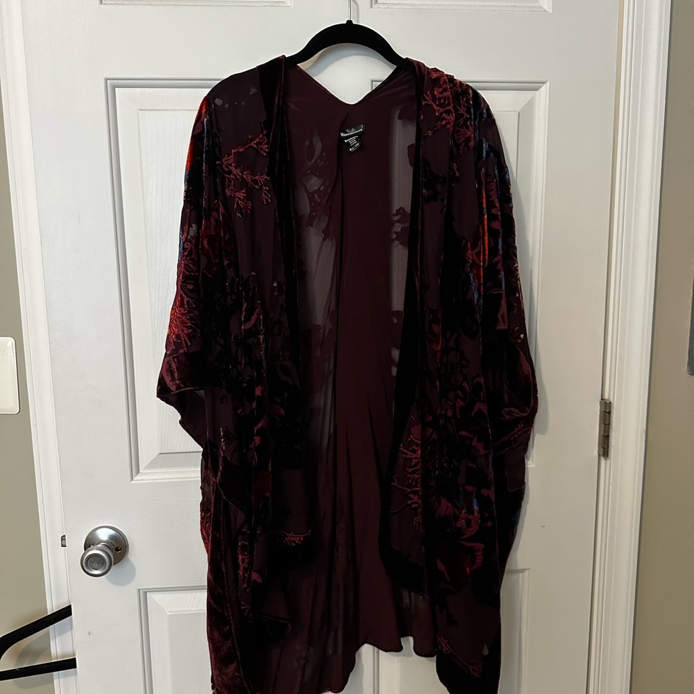 Women's Velvet Kimono Cardigan